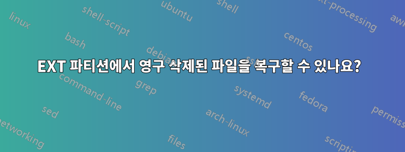 EXT 파티션에서 영구 삭제된 파일을 복구할 수 있나요? 