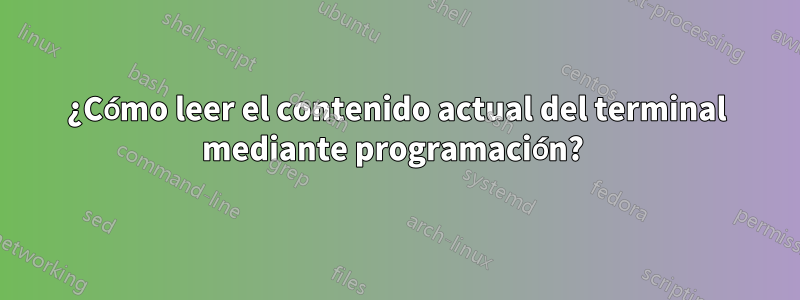 ¿Cómo leer el contenido actual del terminal mediante programación? 