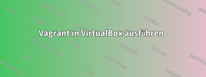 Vagrant in VirtualBox ausführen 