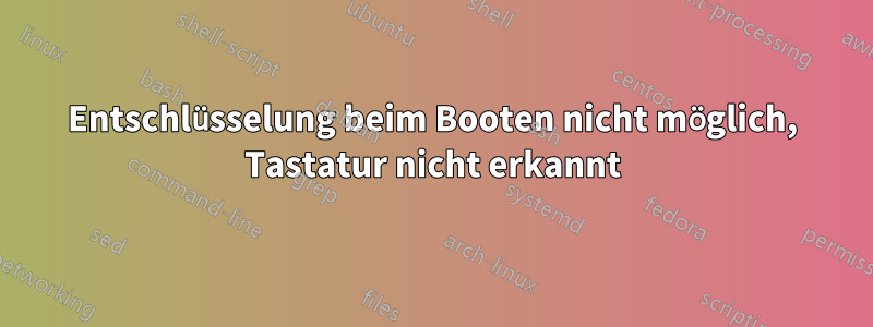 Entschlüsselung beim Booten nicht möglich, Tastatur nicht erkannt