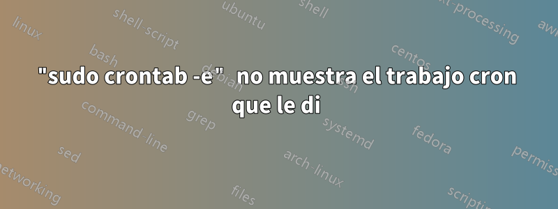 "sudo crontab -e" no muestra el trabajo cron que le di