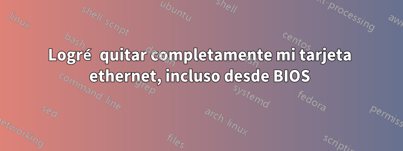 Logré quitar completamente mi tarjeta ethernet, incluso desde BIOS