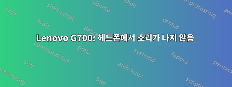 Lenovo G700: 헤드폰에서 소리가 나지 않음