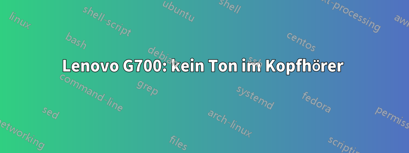 Lenovo G700: kein Ton im Kopfhörer