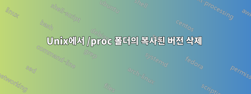 Unix에서 /proc 폴더의 복사된 버전 삭제