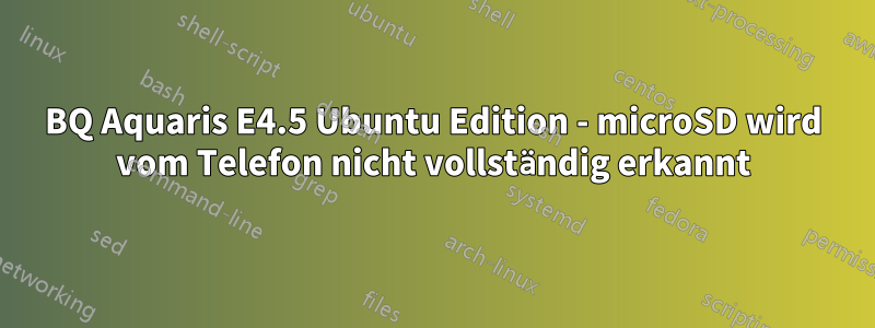 BQ Aquaris E4.5 Ubuntu Edition - microSD wird vom Telefon nicht vollständig erkannt