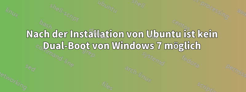 Nach der Installation von Ubuntu ist kein Dual-Boot von Windows 7 möglich