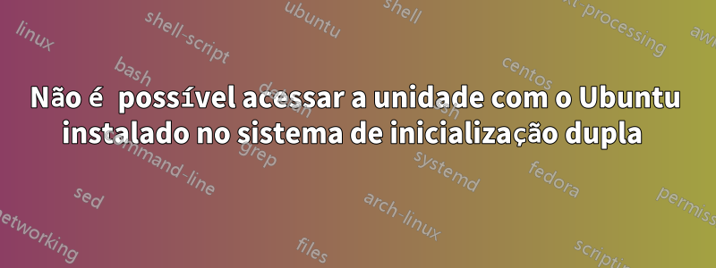 Não é possível acessar a unidade com o Ubuntu instalado no sistema de inicialização dupla 