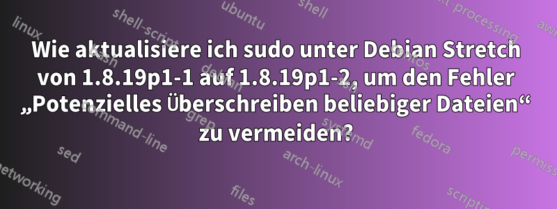 Wie aktualisiere ich sudo unter Debian Stretch von 1.8.19p1-1 auf 1.8.19p1-2, um den Fehler „Potenzielles Überschreiben beliebiger Dateien“ zu vermeiden?