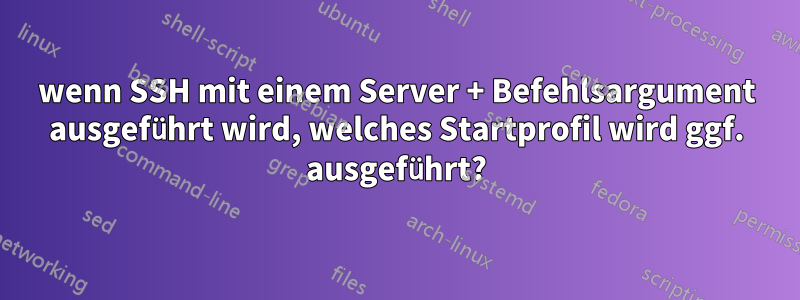 wenn SSH mit einem Server + Befehlsargument ausgeführt wird, welches Startprofil wird ggf. ausgeführt?