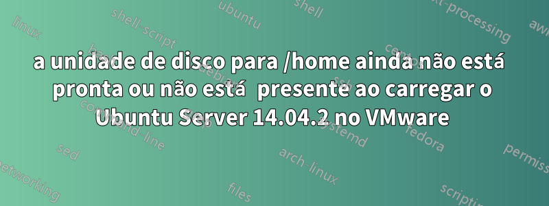 a unidade de disco para /home ainda não está pronta ou não está presente ao carregar o Ubuntu Server 14.04.2 no VMware