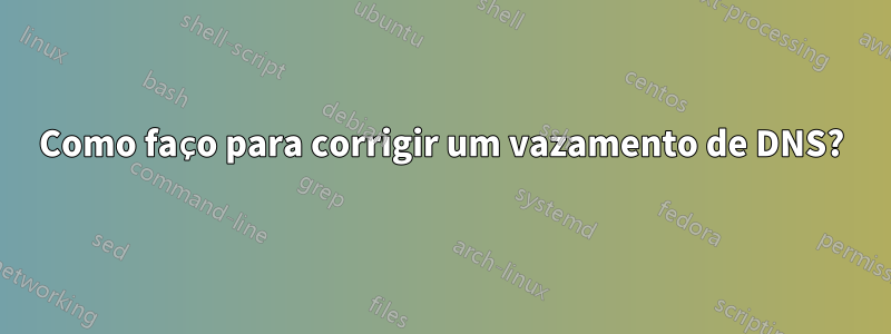 Como faço para corrigir um vazamento de DNS?