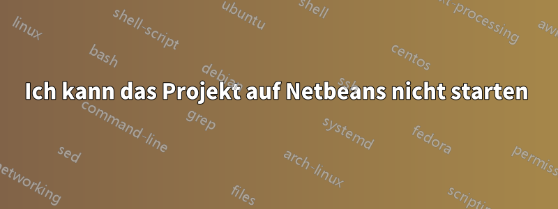 Ich kann das Projekt auf Netbeans nicht starten