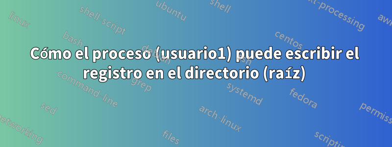 Cómo el proceso (usuario1) puede escribir el registro en el directorio (raíz)