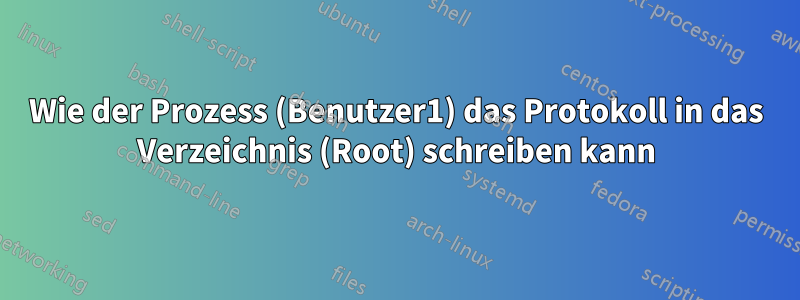 Wie der Prozess (Benutzer1) das Protokoll in das Verzeichnis (Root) schreiben kann