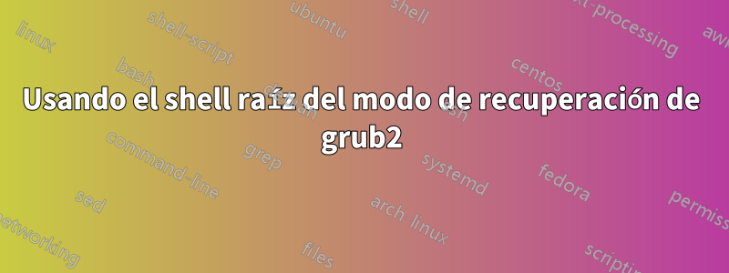 Usando el shell raíz del modo de recuperación de grub2