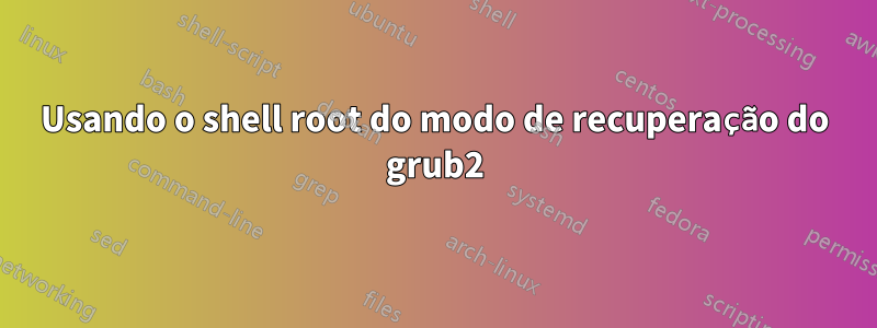 Usando o shell root do modo de recuperação do grub2