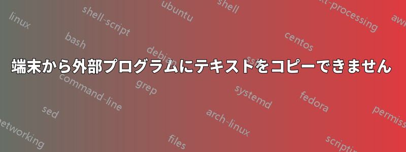 端末から外部プログラムにテキストをコピーできません