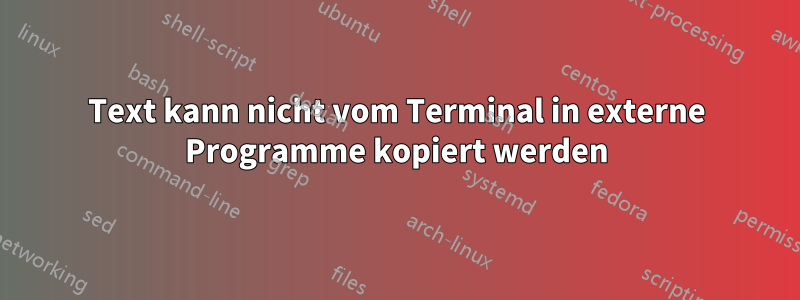 Text kann nicht vom Terminal in externe Programme kopiert werden