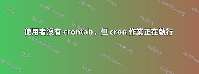 使用者沒有 crontab，但 cron 作業正在執行