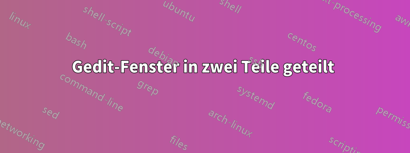 Gedit-Fenster in zwei Teile geteilt