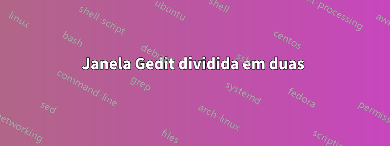 Janela Gedit dividida em duas