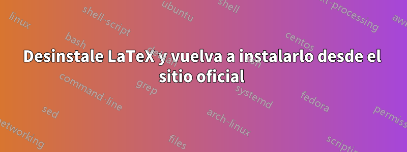 Desinstale LaTeX y vuelva a instalarlo desde el sitio oficial