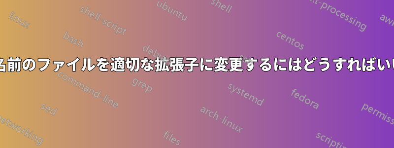 間違った名前のファイルを適切な拡張子に変更するにはどうすればいいですか?