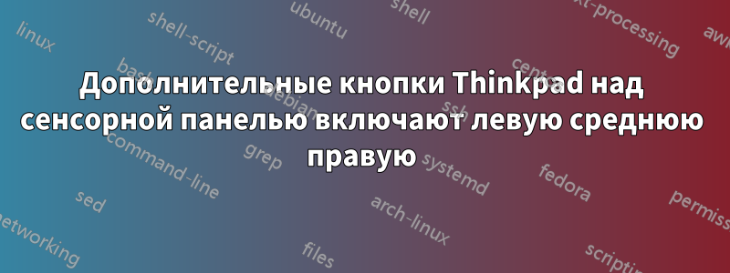 Дополнительные кнопки Thinkpad над сенсорной панелью включают левую среднюю правую