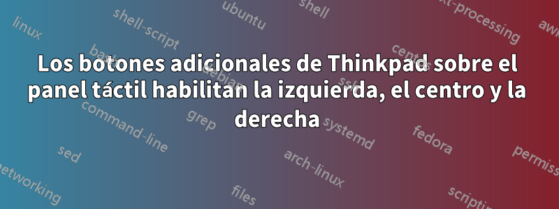 Los botones adicionales de Thinkpad sobre el panel táctil habilitan la izquierda, el centro y la derecha