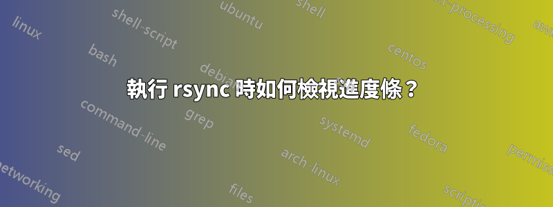 執行 rsync 時如何檢視進度條？