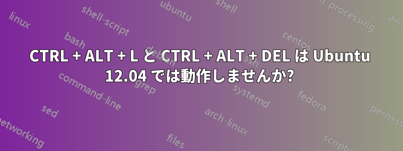 CTRL + ALT + L と CTRL + ALT + DEL は Ubuntu 12.04 では動作しませんか?