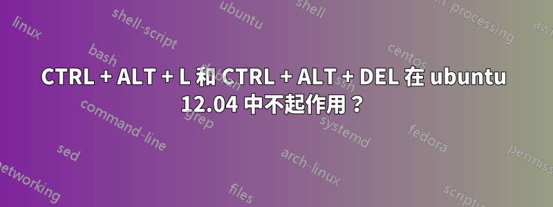 CTRL + ALT + L 和 CTRL + ALT + DEL 在 ubuntu 12.04 中不起作用？