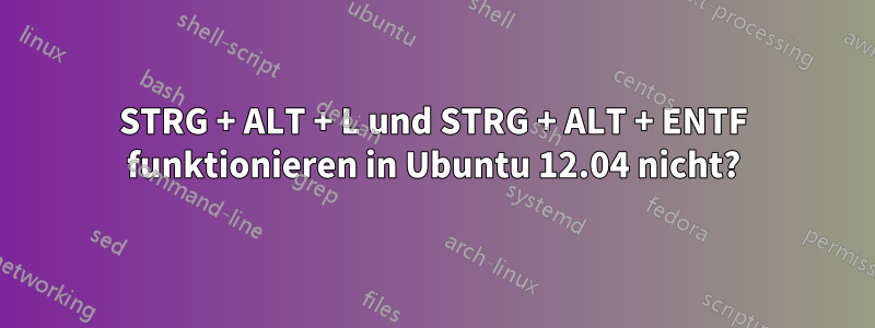 STRG + ALT + L und STRG + ALT + ENTF funktionieren in Ubuntu 12.04 nicht?