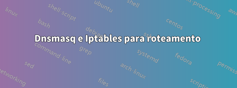Dnsmasq e Iptables para roteamento