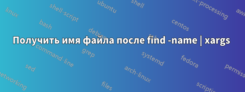 Получить имя файла после find -name | xargs