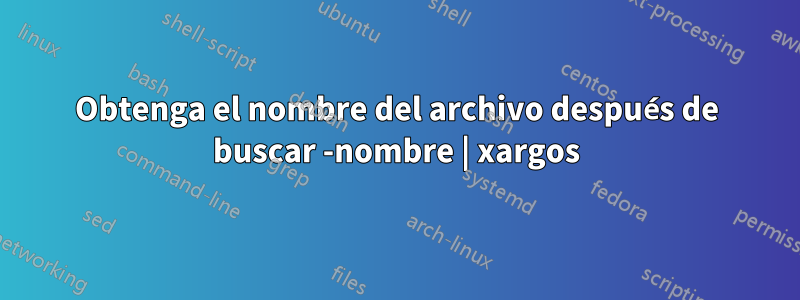 Obtenga el nombre del archivo después de buscar -nombre | xargos