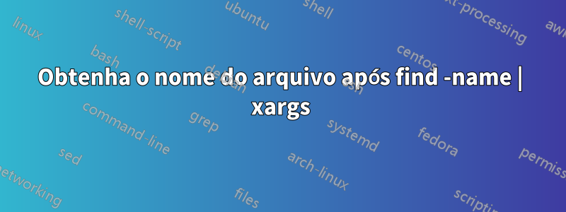 Obtenha o nome do arquivo após find -name | xargs