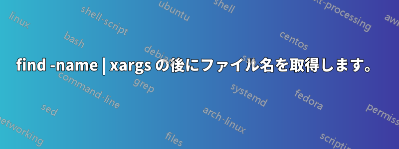 find -name | xargs の後にファイル名を取得します。