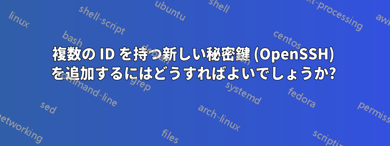 複数の ID を持つ新しい秘密鍵 (OpenSSH) を追加するにはどうすればよいでしょうか?