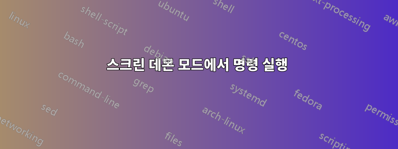 스크린 데몬 모드에서 명령 실행