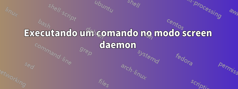 Executando um comando no modo screen daemon