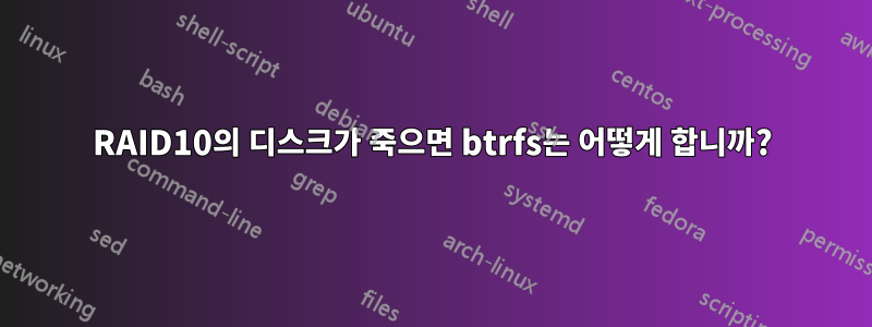 RAID10의 디스크가 죽으면 btrfs는 어떻게 합니까?