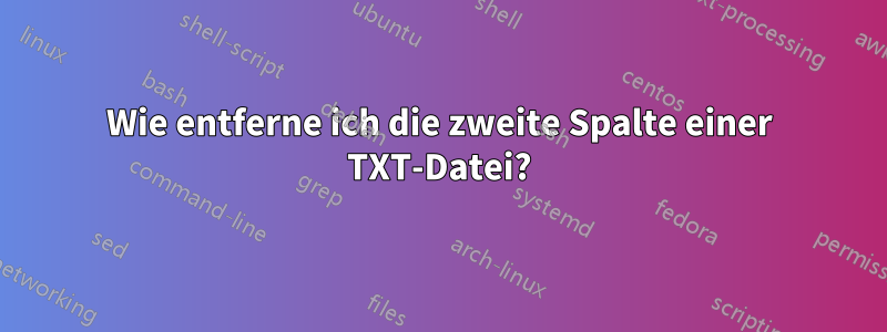 Wie entferne ich die zweite Spalte einer TXT-Datei?