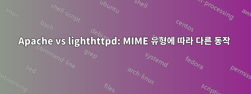 Apache vs lighthttpd: MIME 유형에 따라 다른 동작