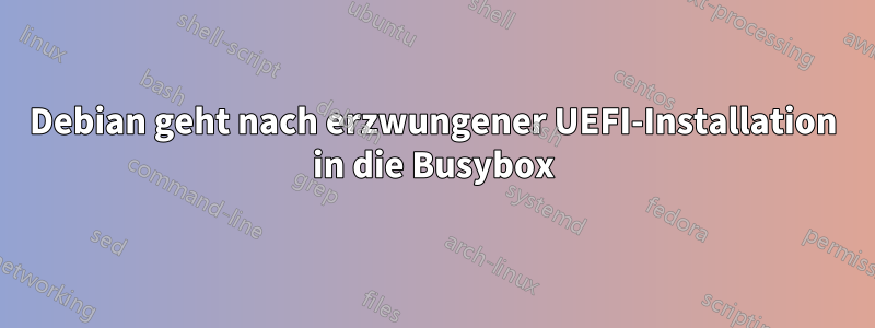 Debian geht nach erzwungener UEFI-Installation in die Busybox