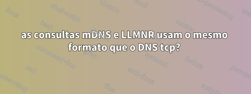 as consultas mDNS e LLMNR usam o mesmo formato que o DNS tcp?
