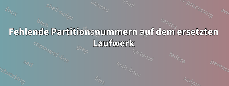 Fehlende Partitionsnummern auf dem ersetzten Laufwerk
