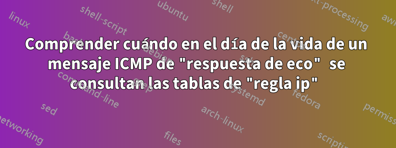 Comprender cuándo en el día de la vida de un mensaje ICMP de "respuesta de eco" se consultan las tablas de "regla ip"