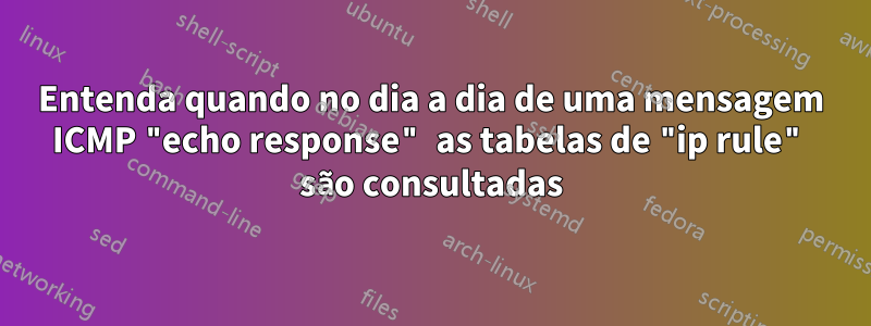 Entenda quando no dia a dia de uma mensagem ICMP "echo response" as tabelas de "ip rule" são consultadas